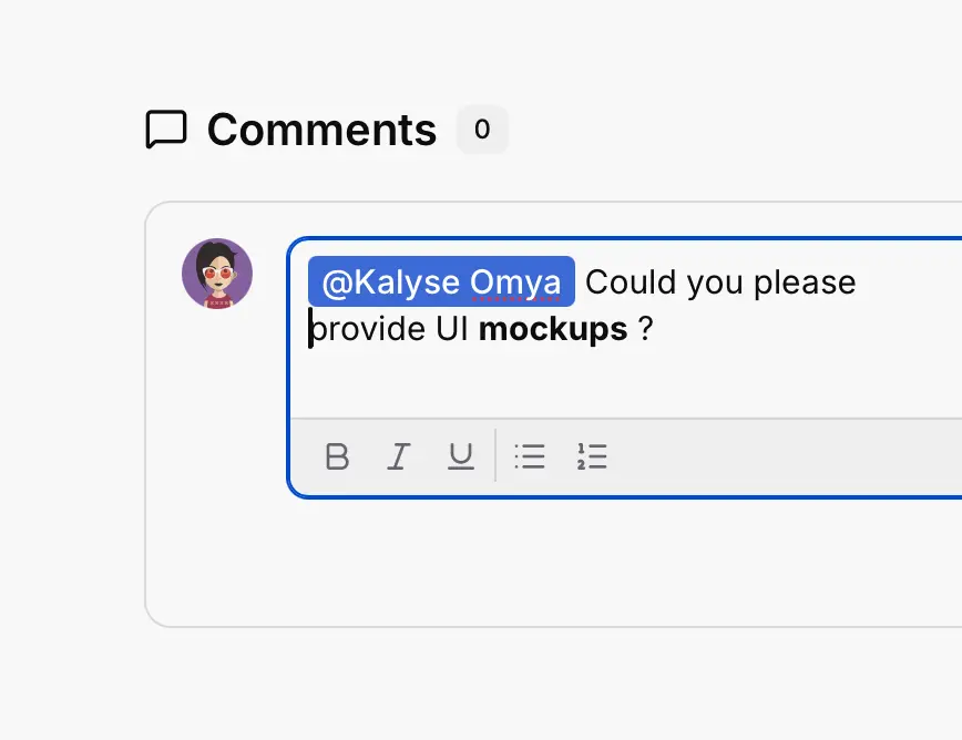Task Comments & Collaboration